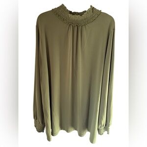 Susan Graver Olive Green Blouse Size 2X